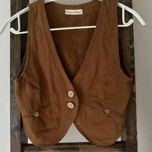 Etsy KnockKnockLinen Linen Vest NOMAD Size xxs Color Ginger